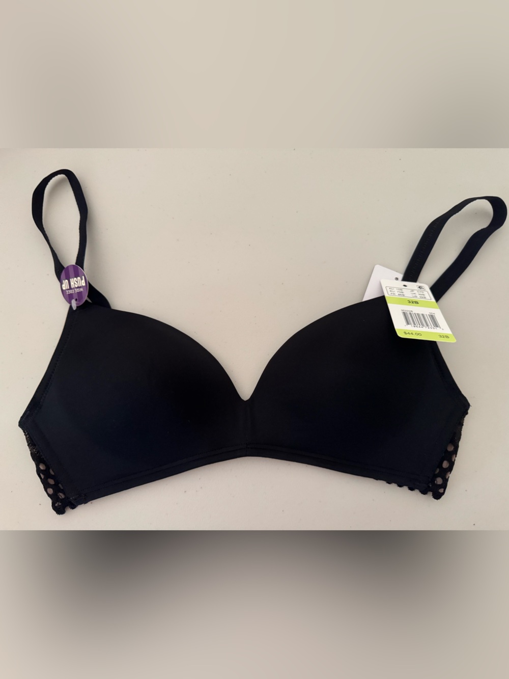 NWT B.Tempt’D Black & Tan T-Shirt Bra with Lace Side Detail